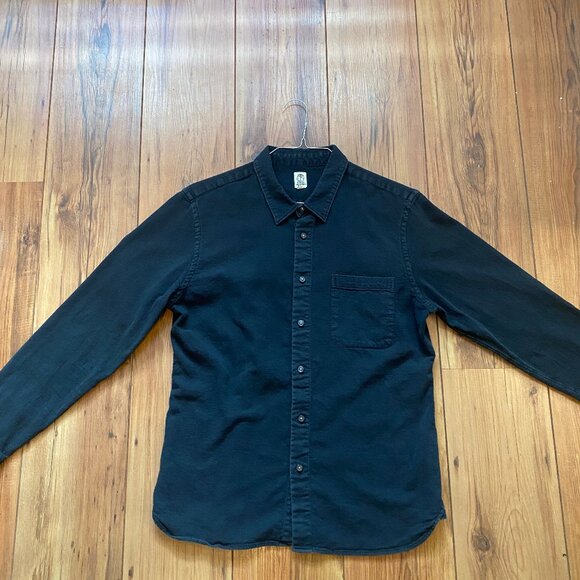 Hiroshi Kato Button Down Shirt, black textured, Sz XL - Picture 2 of 7